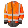 Leo Workwear Wrafton Class 3 Hi-Vis Orange Sleeved Waistcoat